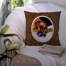 Load image into Gallery viewer, Natural Eared Fawn Great Dane Momma and Puppy Throw Pillow - 14x14 Decorative Pillow – Art for Your Home &amp; Patio 7099PW1414