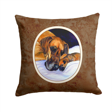 Natural Eared Fawn Great Dane Momma and Puppy Throw Pillow - 14x14 Decorative Pillow – Art for Your Home & Patio 7099PW1414