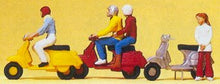 Load image into Gallery viewer, Preiser 10128 HO Scale Recreation &amp; Sports -- Motor Bikes &amp; Rider Set