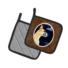 Load image into Gallery viewer, Fawn Great Dane Moonlight Stroll Pot Holders - Set of 2 Decorative Kitchen Helpers | Made in the USA 7100PTHD