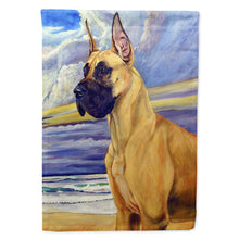 Load image into Gallery viewer, Fawn Great Dane at the beach Flag Canvas House Size