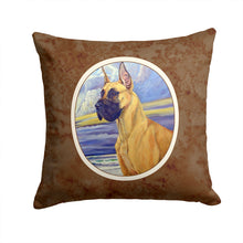 Load image into Gallery viewer, Fawn Great Dane at the beach Throw Pillow - 14x14 Decorative Pillow – Art for Your Home &amp; Patio 7101PW1414