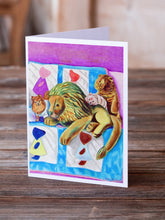 Load image into Gallery viewer, Pomeranian on the Couch with Toy Tiger Greeting Cards -  Blank Note Cards – 8-Pack of Artist-Designed Cards with Envelopes