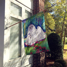 Load image into Gallery viewer, Maltese and puppy Garden Beauties Flag Canvas House Size