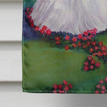 Load image into Gallery viewer, Maltese and puppy Garden Beauties Flag Canvas House Size