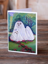 Load image into Gallery viewer, Maltese Momma and Puppy  Greeting Cards -  Blank Note Cards – 8-Pack of Artist-Designed Cards with Envelopes