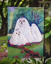 Load image into Gallery viewer, Maltese and puppy Garden Beauties Garden Flag – Decorative Outdoor Yard Flag