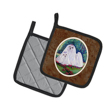 Load image into Gallery viewer, Maltese Momma and Puppy Pot Holders - Set of 2 Decorative Kitchen Helpers | Made in the USA 7104PTHD
