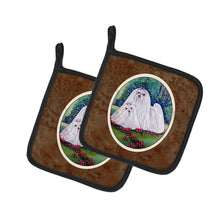 Load image into Gallery viewer, Maltese Momma and Puppy Pot Holders - Set of 2 Decorative Kitchen Helpers | Made in the USA 7104PTHD