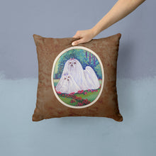 Load image into Gallery viewer, Maltese Momma and Puppy Throw Pillow - 14x14 Decorative Pillow – Art for Your Home &amp; Patio 7104PW1414
