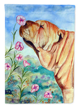 Load image into Gallery viewer, Shar Pei smell the flowers Garden Flag – Decorative Outdoor Yard Flag