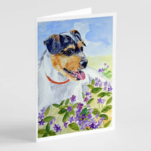 Load image into Gallery viewer, Jack Russell Terrier Greeting Cards -  Blank Note Cards – 8-Pack of Artist-Designed Cards with Envelopes