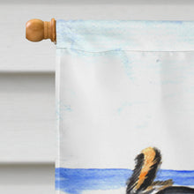 Load image into Gallery viewer, Tricolor Basenji at the beach Flag Canvas House Size