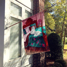 Load image into Gallery viewer, Maltese Waiting on Mom Flag Canvas House Size