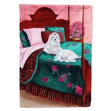 Load image into Gallery viewer, Maltese Waiting on Mom Flag Canvas House Size