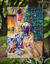 Load image into Gallery viewer, Harlequin and Blue Great Danes Under the Christmas Tree Garden Flag – Decorative Outdoor Yard Flag