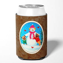 Load image into Gallery viewer, Snowman with Pug Winter Snowman Can or Bottle Hugger 7115CC