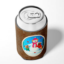 Load image into Gallery viewer, Snowman with Pug Winter Snowman Can or Bottle Hugger 7115CC