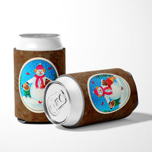 Load image into Gallery viewer, Snowman with Pug Winter Snowman Can or Bottle Hugger 7115CC