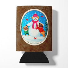 Load image into Gallery viewer, Snowman with Pug Winter Snowman Can or Bottle Hugger 7115CC