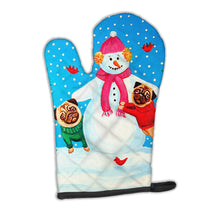 Load image into Gallery viewer, Snowman with Pug Winter Snowman Oven Mitt 7115OVMT