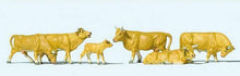 Load image into Gallery viewer, Preiser 10147 HO Scale Cows -- Light Brown pkg(6)