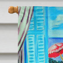 Load image into Gallery viewer, Lady with her Boston Terrier Flag Canvas House Size