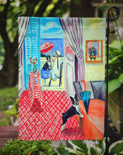 Load image into Gallery viewer, Lady with her Boston Terrier Garden Flag – Decorative Outdoor Yard Flag