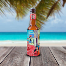 Load image into Gallery viewer, Lady with her Boston Terrier Slim Can Hugger – Fun &amp; Functional Drink Coolers 7120MUK