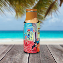Load image into Gallery viewer, Lady with her Boston Terrier Slim Can Hugger – Fun &amp; Functional Drink Coolers 7120MUK