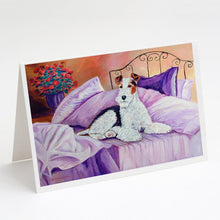 Load image into Gallery viewer, Fox Terrier Waiting on Mom Greeting Cards -  Blank Note Cards – 8-Pack of Artist-Designed Cards with Envelopes