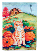 Load image into Gallery viewer, Tabby Cat in the pumpkins Flag Canvas House Size