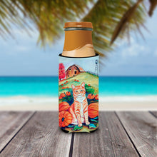 Load image into Gallery viewer, Tabby Cat in Pumpins Slim Can Hugger – Fun &amp; Functional Drink Coolers 7123MUK