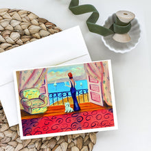 Load image into Gallery viewer, Westie with Mom and a view Greeting Cards -  Blank Note Cards – 8-Pack of Artist-Designed Cards with Envelopes