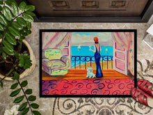 Load image into Gallery viewer, Westie with Mom and a view Doormat Doormat - Large 24x36 – Indoor/Outdoor Floor Mat