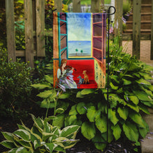 Load image into Gallery viewer, Italian Greyhounds with Mom and Violin Garden Flag – Decorative Outdoor Yard Flag