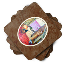 Load image into Gallery viewer, French Bulldog and lady Foam Coaster  7128FC