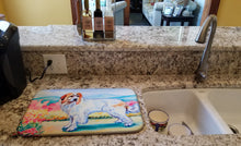 Load image into Gallery viewer, Great Pyrenees Dish Drying Mat – Absorbent, Artistic Kitchen Essentials 7130DDM