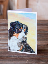Load image into Gallery viewer, Bernese Mountain Dog  Greeting Cards -  Blank Note Cards – 8-Pack of Artist-Designed Cards with Envelopes