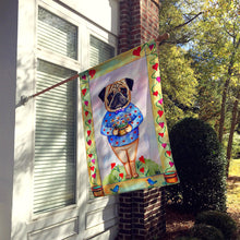 Load image into Gallery viewer, Pug Valentine's Hearts Flag Canvas House Size