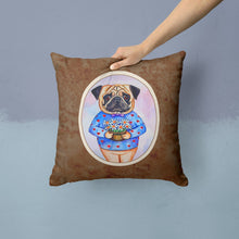 Load image into Gallery viewer, Pug Valentine's Hearts Throw Pillow - 14x14 Decorative Pillow – Art for Your Home &amp; Patio 7132PW1414