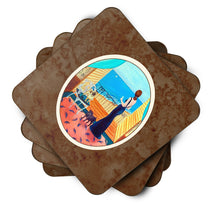 Load image into Gallery viewer, Lady with her Pug Foam Coaster  7133FC