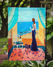 Load image into Gallery viewer, Lady with her Pug Garden Flag – Decorative Outdoor Yard Flag