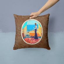 Load image into Gallery viewer, Lady with her Pug Throw Pillow - 14x14 Decorative Pillow – Art for Your Home &amp; Patio 7133PW1414