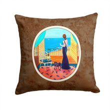 Load image into Gallery viewer, Lady with her Pug Throw Pillow - 14x14 Decorative Pillow – Art for Your Home &amp; Patio 7133PW1414