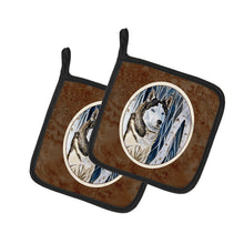 Load image into Gallery viewer, Siberian Husky Pot Holders - Set of 2 Decorative Kitchen Helpers | Made in the USA 7137PTHD