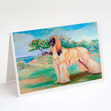 Load image into Gallery viewer, Afghan Hound Greeting Cards -  Blank Note Cards – 8-Pack of Artist-Designed Cards with Envelopes