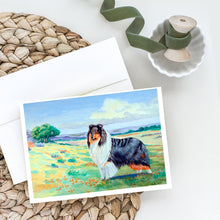 Load image into Gallery viewer, Collie Greeting Cards -  Blank Note Cards – 8-Pack of Artist-Designed Cards with Envelopes