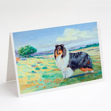 Load image into Gallery viewer, Collie Greeting Cards -  Blank Note Cards – 8-Pack of Artist-Designed Cards with Envelopes