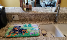 Load image into Gallery viewer, Rottweiler Dish Drying Mat – Absorbent, Artistic Kitchen Essentials 7141DDM